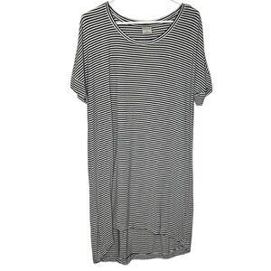Soma Dress Women's Large Black & White Striped Short‎ Sleeve Hi Lo Hem Casual